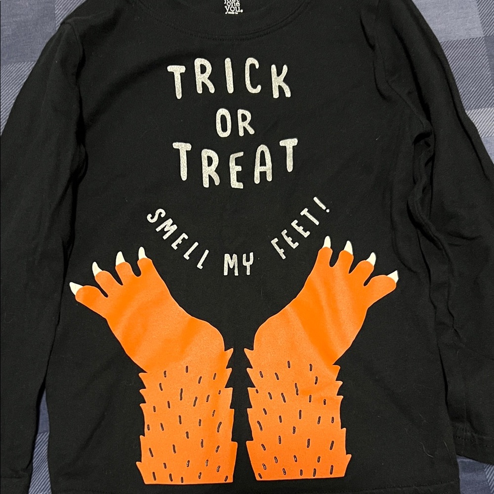 Kids Halloween Black and Orange long sleeve Shirt